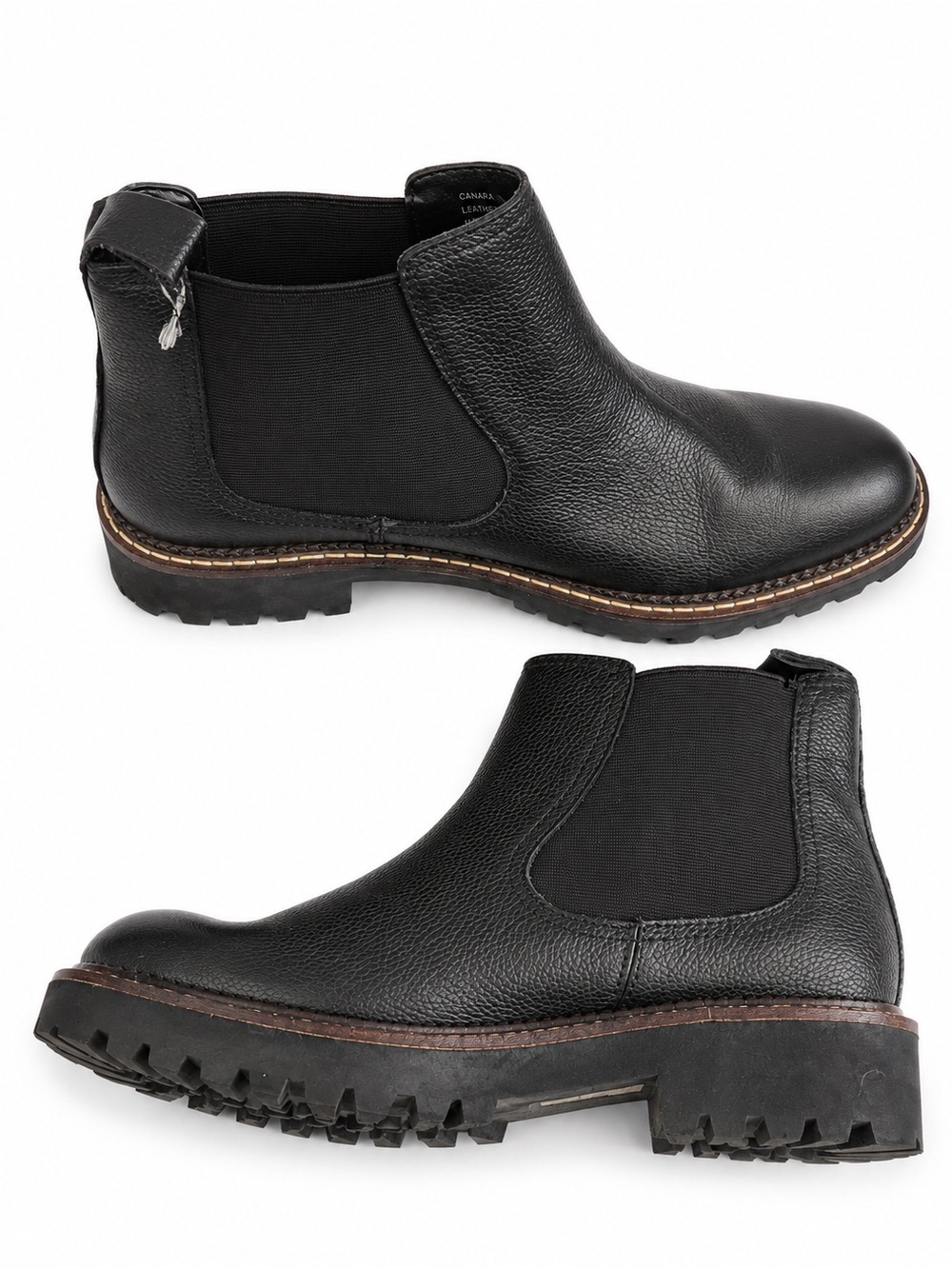 Caslon Miller Black Leather Chelsea Lug Booties NWT